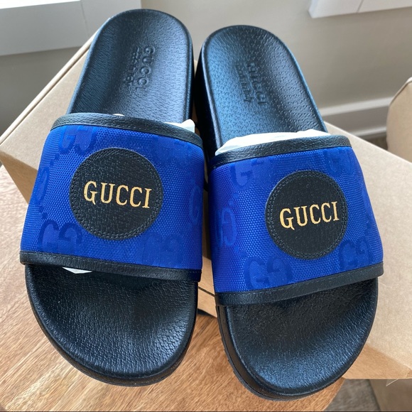 gucci off the grid slides blue